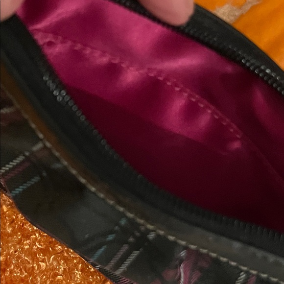 Coach Black Multicolor Plaid Wristlet 6 Inches wide 4 inches long - Picture 7 of 10